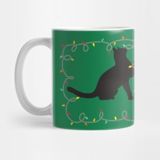 Christmas Lights Kitty Mug